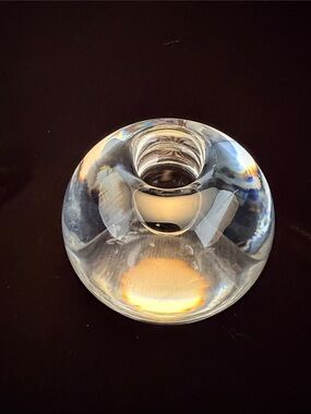 Orrefors Kostaboda Edward Hald Clear Glass Sphere Candle Holder - 2”